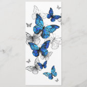 Blue Flying Butterflies Morpho Programmakaart (Voorkant)