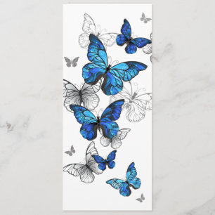 Blue Flying Butterflies Morpho Programmakaart