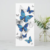 Blue Flying Butterflies Morpho Programmakaart (Staand voorkant)