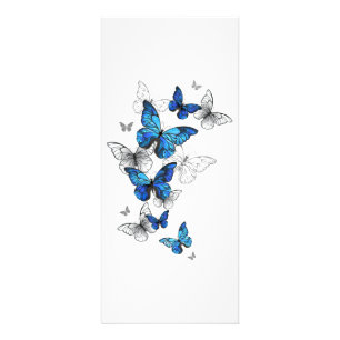 Blue Flying Butterflies Morpho Reclamekaart