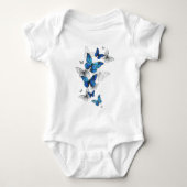 Blue Flying Butterflies Morpho Romper (Voorkant)