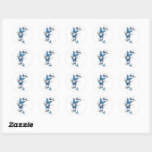 Blue Flying Butterflies Morpho Ronde Sticker (Vel)