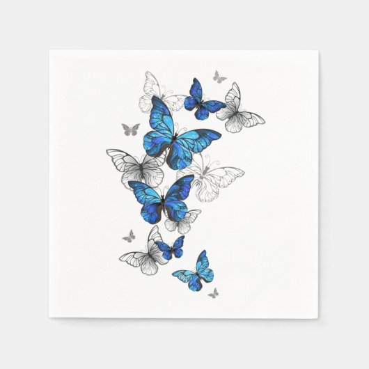 Blue Flying Butterflies Morpho Servet (Voorkant)