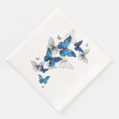 Blue Flying Butterflies Morpho Servet (Hoek)
