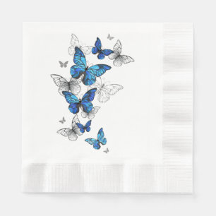 Blue Flying Butterflies Morpho Servet
