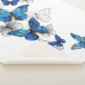 Blue Flying Butterflies Morpho Sherpa Deken (3/4)