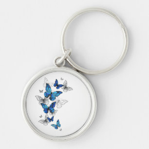 Blue Flying Butterflies Morpho Sleutelhanger