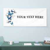 Blue Flying Butterflies Morpho Spandoek (Beurs)