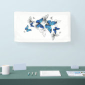 Blue Flying Butterflies Morpho Spandoek (Beurs)
