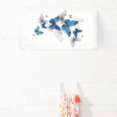 Blue Flying Butterflies Morpho Spandoek (Insitu)