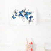 Blue Flying Butterflies Morpho Spandoek (Insitu)