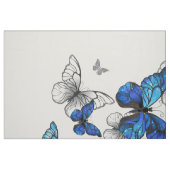 Blue Flying Butterflies Morpho Stof (Fat Quarter)
