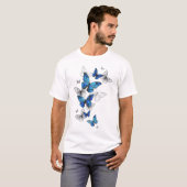 Blue Flying Butterflies Morpho T-shirt (Voorkant volledig)