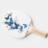 Blue Flying Butterflies Morpho Tafeltennisbatje (Zijkant)