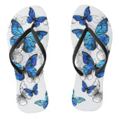 Blue Flying Butterflies Morpho Teenslippers (Voetbed)
