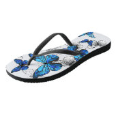 Blue Flying Butterflies Morpho Teenslippers (Schuin)