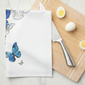 Blue Flying Butterflies Morpho Theedoek (Quarter Fold)