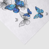 Blue Flying Butterflies Morpho Tissuepapier (Detail)