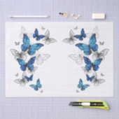 Blue Flying Butterflies Morpho Tissuepapier (Craft)