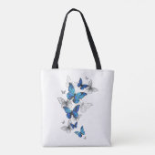 Blue Flying Butterflies Morpho Tote Bag (Achterkant)