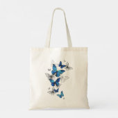 Blue Flying Butterflies Morpho Tote Bag (Achterkant)