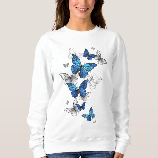 Blue Flying Butterflies Morpho Trui (Voorkant)