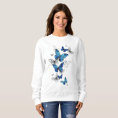 Blue Flying Butterflies Morpho Trui (Voorkant volledig)