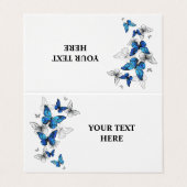 Blue Flying Butterflies Morpho Visitekaartje (Buitenkant ongevouwen)