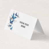 Blue Flying Butterflies Morpho Visitekaartje (Achterkant)