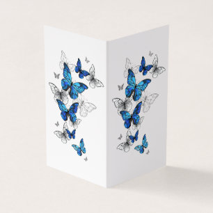 Blue Flying Butterflies Morpho Visitekaartje