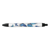Blue Flying Butterflies Morpho Zwarte Inkt Pen (Voorkant)