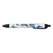 Blue Flying Butterflies Morpho Zwarte Inkt Pen (Bodem)