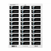 Blue Flying Saucer UFO Alien Fun Adresetiketten Etiket (Full Sheet)