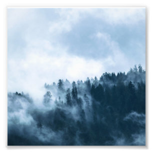 Blue Foggy Rocky Mountains Colorado USA Adventure Foto Afdruk