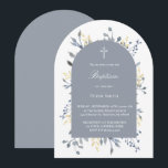 blue foliage Baptism  Kaart<br><div class="desc">Baptism invitation</div>