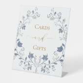 blue foliage cards sign reclamebord met voetstuk (Voorkant)