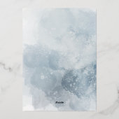 Blue foliage First Holy Communion Folie Uitnodiging (Achterkant)