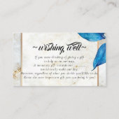 Blue Foliage Modern Wishing Well for Wedding Informatiekaartje (Voorkant)