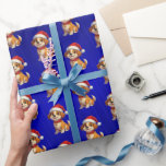 Blue Folie Cartoon Dog Christmas Wrapping Paper Cadeaupapier<br><div class="desc">Onze Blue Folie Cartoon Dog Christmas Wrapping Paper shows een schattige en schattige cartoonhond met een kerstmuts,  geschikt voor het verpakken van geschenken voor kinderen en kinderen.</div>