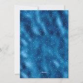 Blue Folie Script Sneeuwfotokerstkaarten Feestdagenkaart (Achterkant)