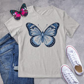 Blue Folk Art Butterfly Shirt