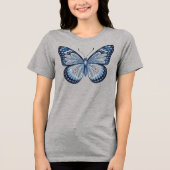 Blue Folk Art Butterfly Shirt (Voorkant)