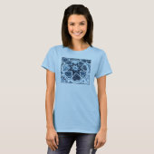 Blue Folk Art Heart Dames T-shirt (Voorkant volledig)