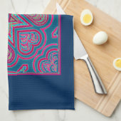 Blue Folk Art hoort keukenhanddoeken (Quarter Fold)