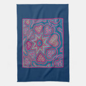 Blue Folk Art hoort keukenhanddoeken (Verticaal)