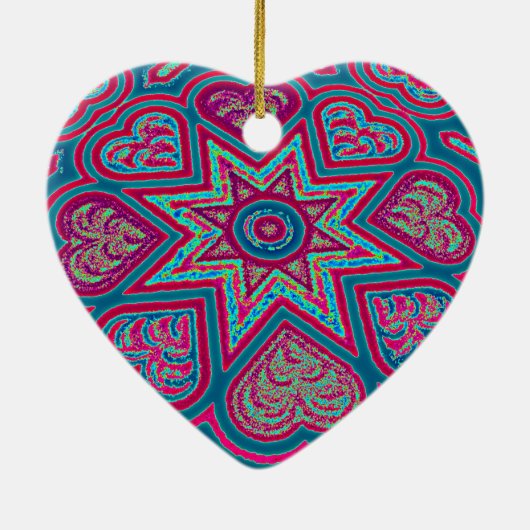 Blue Folk Art Ornament (Achterkant)