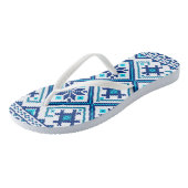 Blue Folk Pattern Ornament Teenslippers (Schuin)
