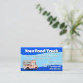 Blue Food Truck Visitekaartje (Staand voorkant)