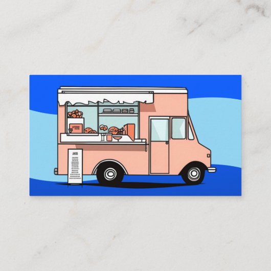 Blue Food Truck Visitekaartje (Achterkant)