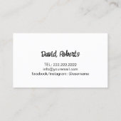 Blue Food Truck Visitekaartje (Achterkant)